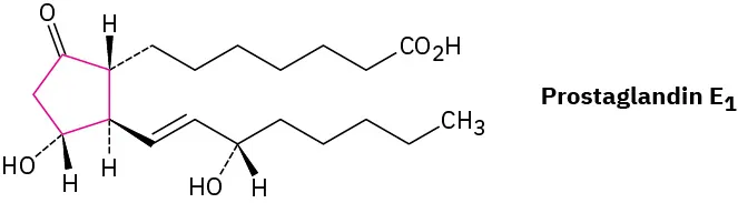 The wedge-dash structure of prostaglandin E 1.