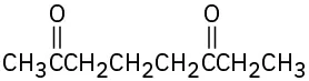 An eight-carbon chain in which (from left to right) second and sixth carbons have oxo groups.