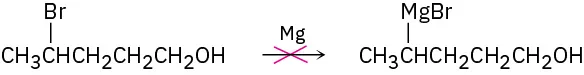 4-bromo-1-pentanol does not react with magnesium to form 4-magnesium bromide pentanol.