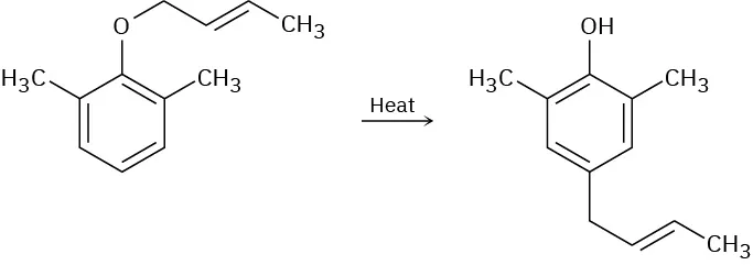 2,6-disubstituted allyl phenyl ether reacts with heat to form a para allyl product.