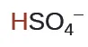 The chemical formula for the bisulfate ion, HSO4-, is displayed.
