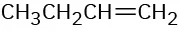 The condensed structural formula reads, C H 3 C H 2 C H double bonded to C H 2.