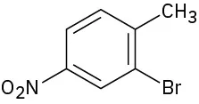 A toluene ring with bromine at C 2 and a nitro group at C 4.
