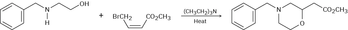 2-(Benzylamino)ethanol reacts with (Z)-methyl 4-bromobut-2-enoate in the presence of triethylamine and heat to form a product.