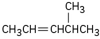 The condensed structure has a 5-carbon chain. C2 is double bonded to C3. C4 is bonded to a methyl group.