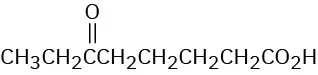 The condensed structural formula has an 8-carbon chain. C1 is a carboxylic acid group. C6 is a carbonyl group.