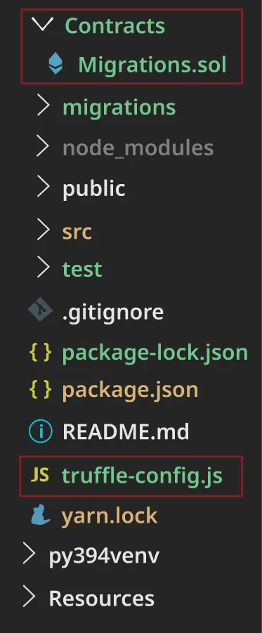 Screenshot of truffle-config.js file.
