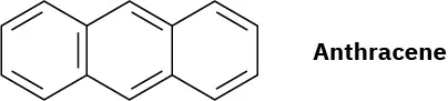 Anthracene has three benzene rings fused to one another in a straight line.