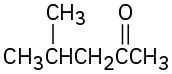 The structure shows a five-carbon chain with a methyl group on C 4 and a double-bonded oxygen atom on C 2 position.