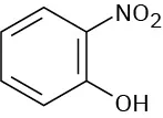 The structure has a benzene ring. C 1 is bonded to a hydroxyl group. C 2 is bonded to a nitro group.