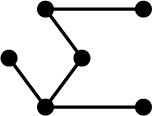 Three graphs. Each graph has 6 vertices and 5 edges.