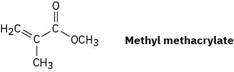 The structure of methyl methacrylate.