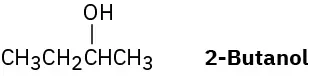 The structure of 2-butanol.