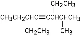 A C13 alkyne with a methyl group at C2,  a triple bond at C4, and two ethyl groups at C3 and C6.