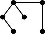 Three graphs. Each graph has 6 vertices and 5 edges.