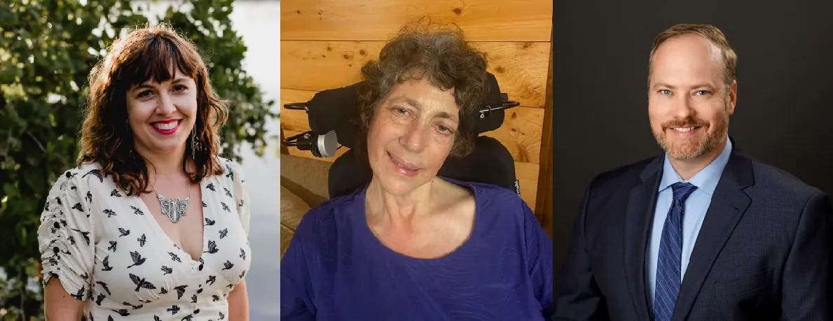 Headshots of Diana Riser, Rose Spielman, David Biek, left to right