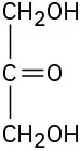 Structure of dihydroxyacetone also known as glycerone. It is a simple triose carbohydrate.