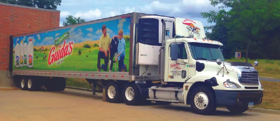 Photo of tractor-trailer truck.