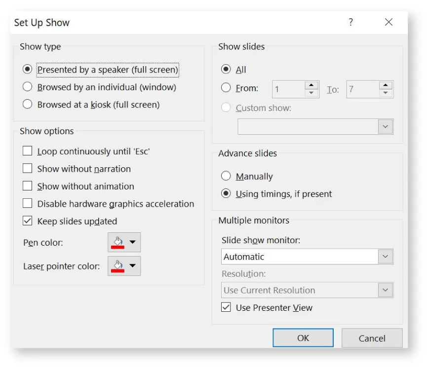 A screenshot of the Set Up Show tools is shown.