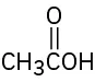 The chemical structure of acetic acid that has a carboxylic acid functional group.