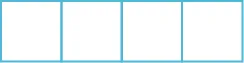 A rectangle is shown comprised of 4 squares forming a horizontal line.