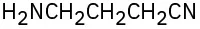 The structure of a four-carbon chain in which one terminal carbon is part of a nitrile. The other terminal carbon has an amino substituent.