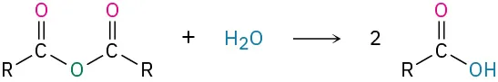 Reaction of an acid anhydride with water gives two equivalents of carboxylic acid.