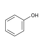 The skeletal structure of phenol.