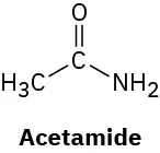 Chemical structure of C H 3 C O N H 2 showing no nonbonding pairs.