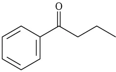 A chemical structure of 1-phenylbutan-1-one