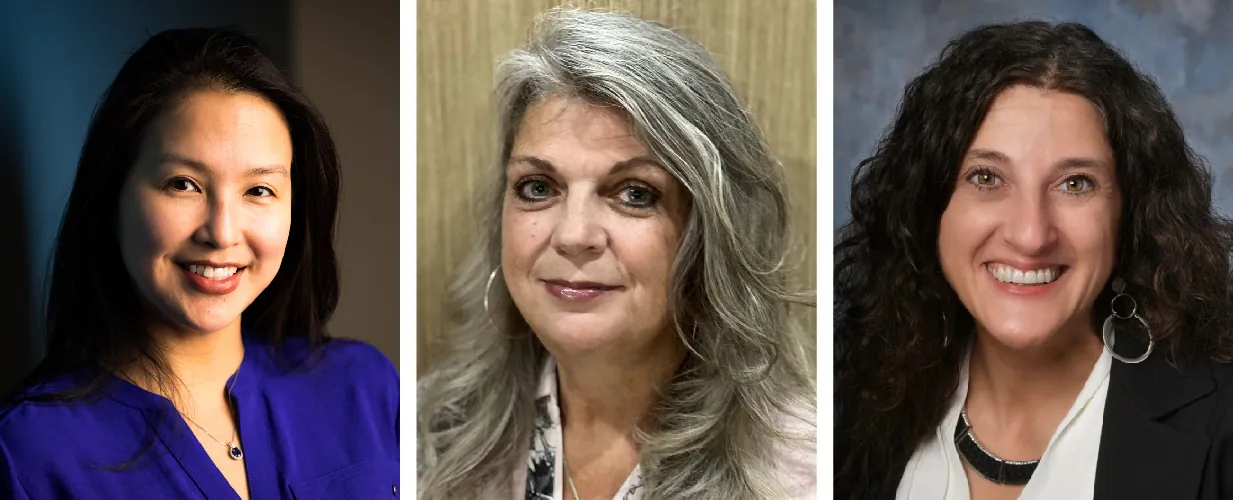 Headshots of Jessica Ochs, Sherry L. Roper, and Susan M. Schwartz