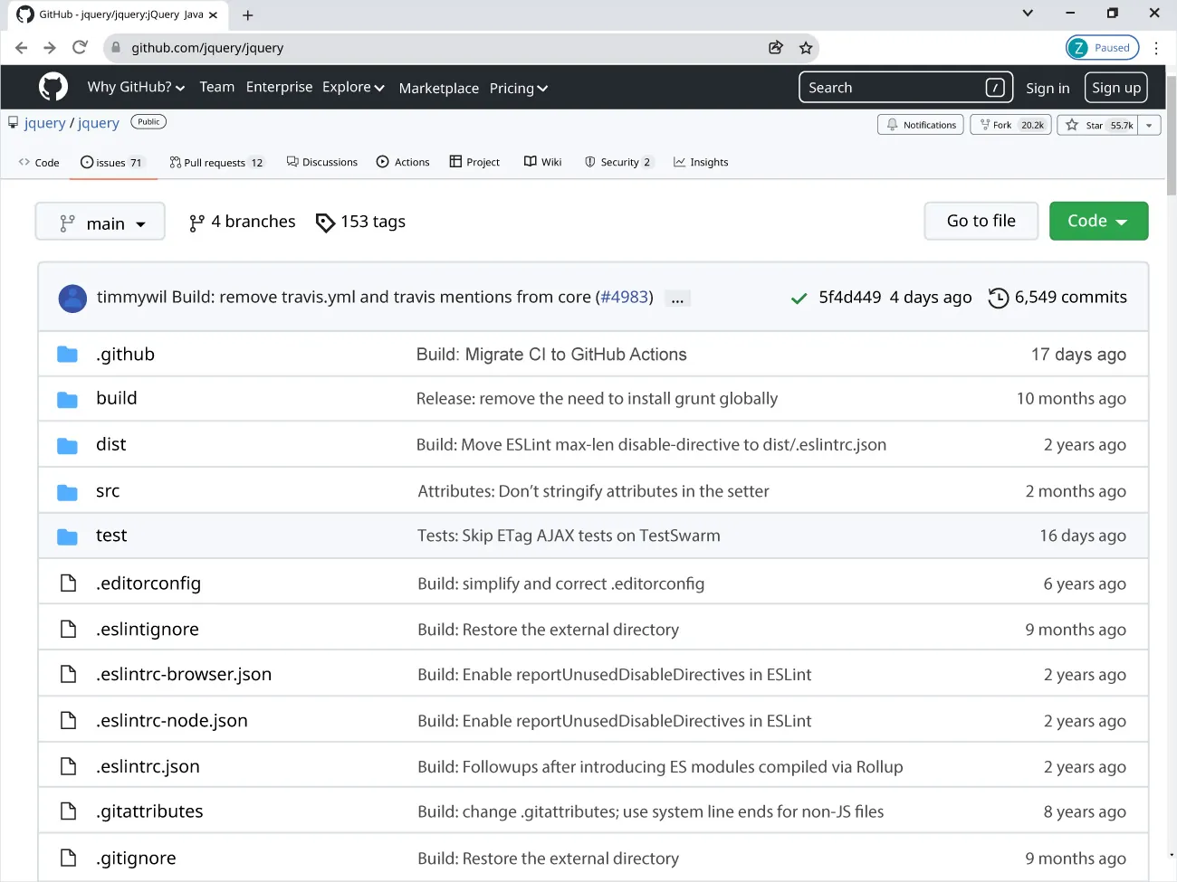 Screenshot of a GitHub window.