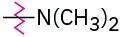 The structure of a group where N H (C H 3) 2 is bonded to an open single bond that has a wavy line across it.