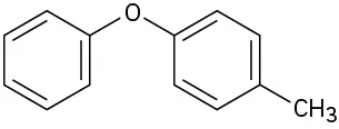 A molecule in which a central oxygen atom is bonded to a benzene ring and and a second benzene ring bearing a methyl group in the para position