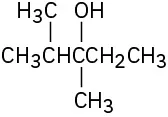 Chemical structure of 2,3-dimethylpentan-3-ol.