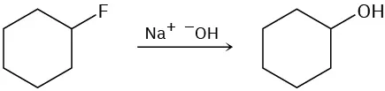 The reaction of fluorocyclohexane with Na O H yields cyclohexanol.
