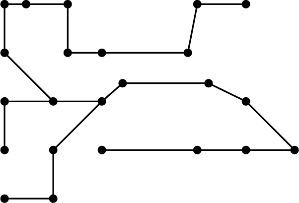 A graph with 23 vertices and 22 edges.