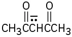 The structure of pentane-2,4-dione with a negative charge and a lone pair of electrons on C 3