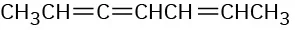 The condensed structural formula has a 7-carbon chain with double bonds between C 2-C 3, C 3-C 4, and C 5-C 6.