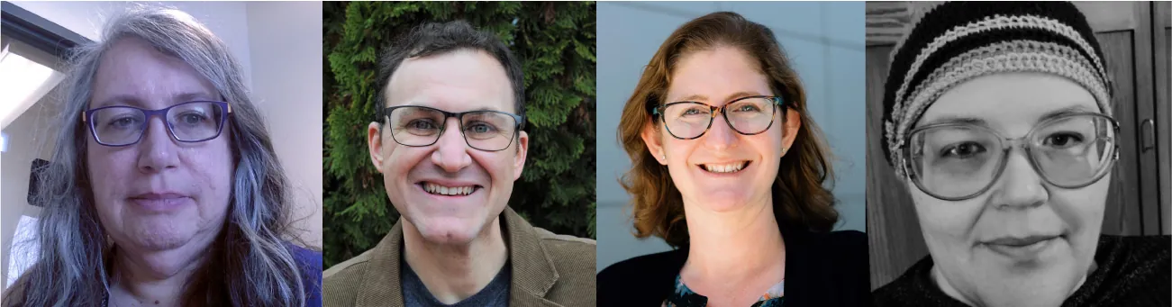 Headshots of Ann Kordas, Ryan J. Lynch, Brooke Nelson, and Julie Tatlock, left to right.