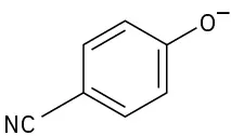 Chemical structure of 4-cyanophenoxide.