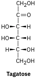 The structure of D tagatose which is a ketohexose. The molecular formula is C 6 H 12 O 6.