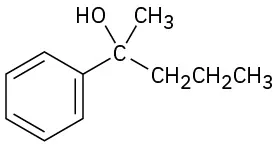 Benzyl alcohol with methyl and n-propyl substituents on benzyl carbon.