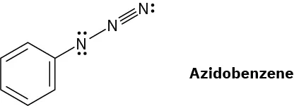 The structure of Azidobenzene features two lone pair on the nitrogen bonded to benzene and one lone pair on the terminal triple bonded nitrogen.