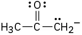 In a 3-carbon chain, C1 is a methylene group with a negative charge. C2 is a carbonyl group positioned at the center.