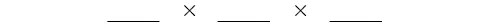The image shows three horizontal blank lines. An 'X' is positioned above the middle blank line and another 'X' is positioned above the rightmost blank line. The leftmost blank line does not have an 'X' above it.