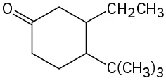 The structure of 3,4-di(tert-butyl)cyclohexanone.