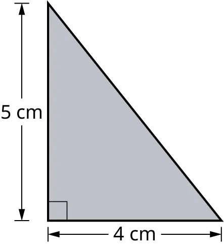 A right triangle with its legs marked 5 centimeters and 4 centimeters.