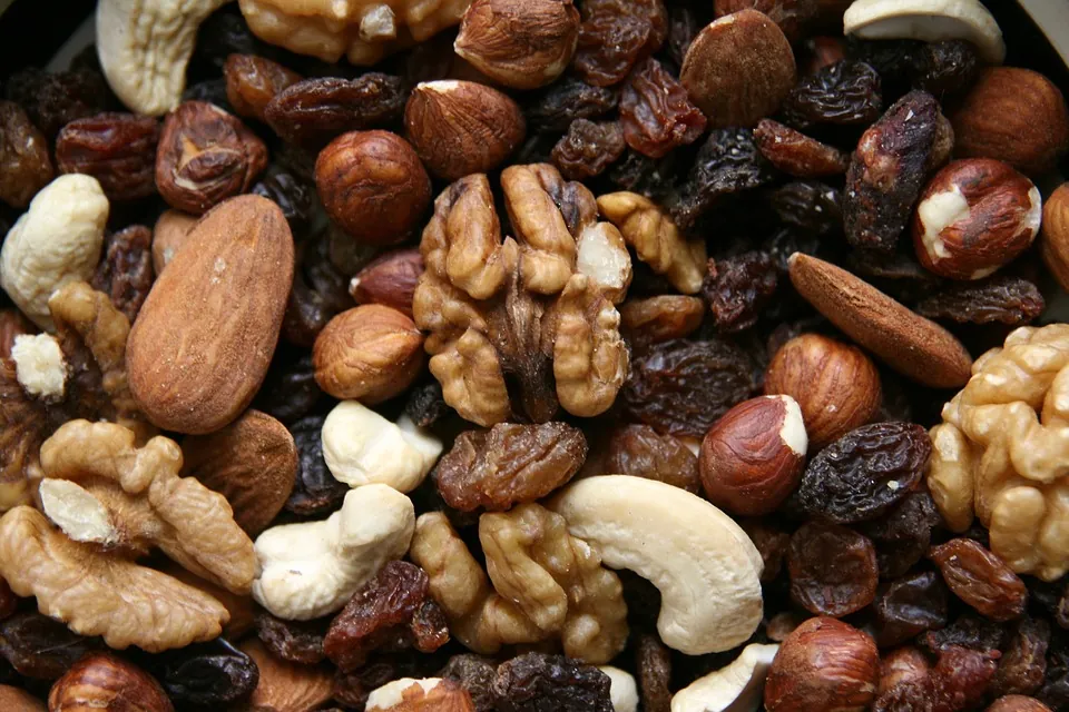 Close up of trail mix.