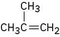 A condensed structural formula that has a 3-carbon chain with a double bond between C1-C2. C2 is bonded to a methyl group.